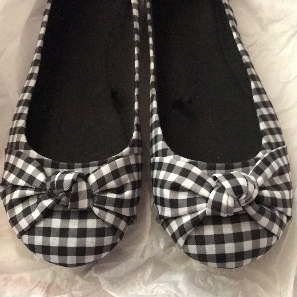 Cute Gingham checkered flats